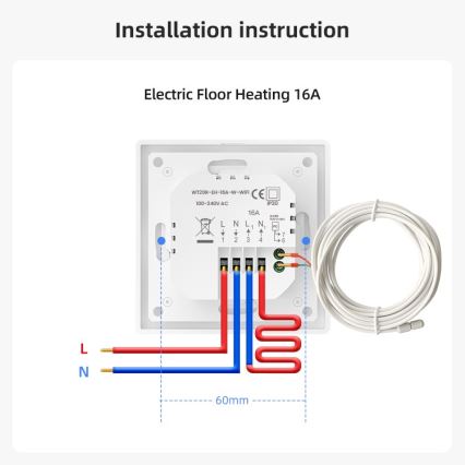 Immax NEO 07535L - Nutikas termostaat elektrilise põrandakütte jaoks 230V/16A Wi-Fi Tuya