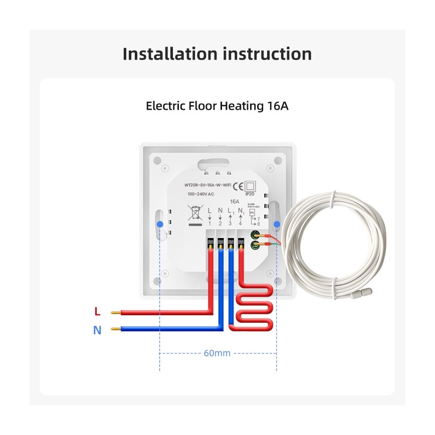 Immax NEO 07535L - Nutikas termostaat elektrilise põrandakütte jaoks 230V/16A Wi-Fi Tuya