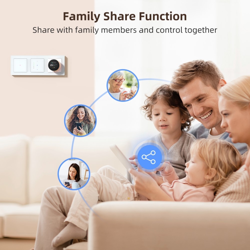 Immax NEO 07539L - Kahe nupuga nutikas lüliti 230 V, Wi-Fi, Tuya