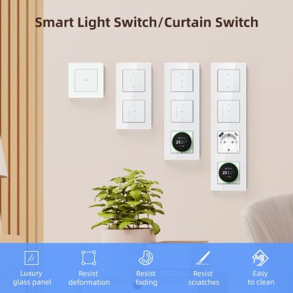 Immax NEO 07539L - Kahe nupuga nutikas lüliti 230 V, Wi-Fi, Tuya