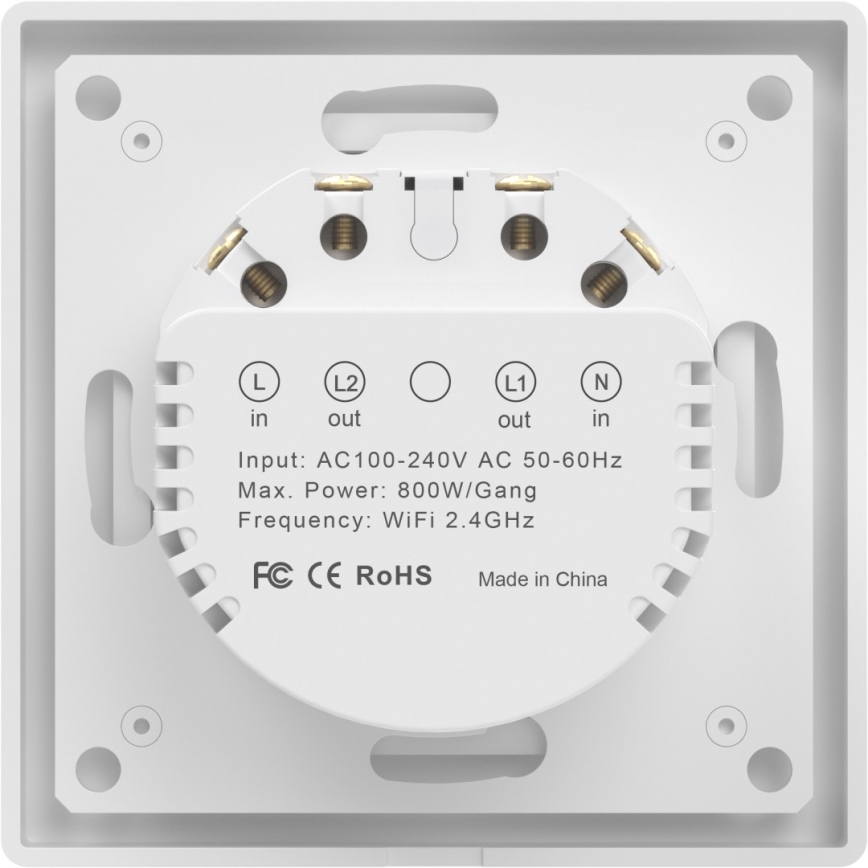 Immax NEO 07539L - Kahe nupuga nutikas lüliti 230 V, Wi-Fi, Tuya