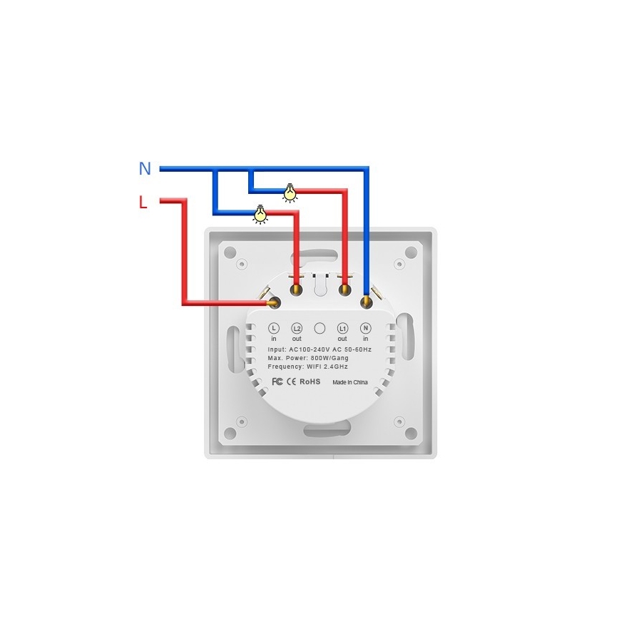 Immax NEO 07550L - 2-nupuline SMART-lüliti 230V