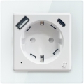 Immax NEO 07552L - Nutikas F-tüüpi pistikupesa 16A/230V + 1x USB-A + 1x USB-C PD 20W