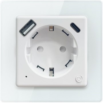Immax NEO 07552L - Nutikas F-tüüpi pistikupesa 16A/230V + 1x USB-A + 1x USB-C PD 20W