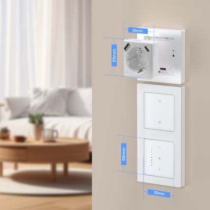 Immax NEO 07553L - Nutikas pistikupesa E 16A/230V + 1xUSB-A+1xUSB-C PD 20W Tuya