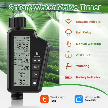 Immax NEO 07556L - Kastmisventiil 4xAA IP65 Wi-Fi Tuya