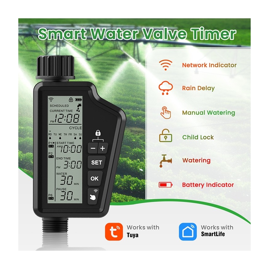 Immax NEO 07556L - Kastmisventiil 4xAA IP65 Wi-Fi Tuya