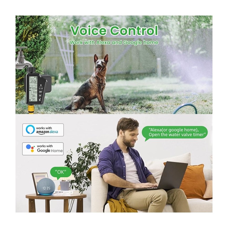 Immax NEO 07556L - Kastmisventiil 4xAA IP65 Wi-Fi Tuya