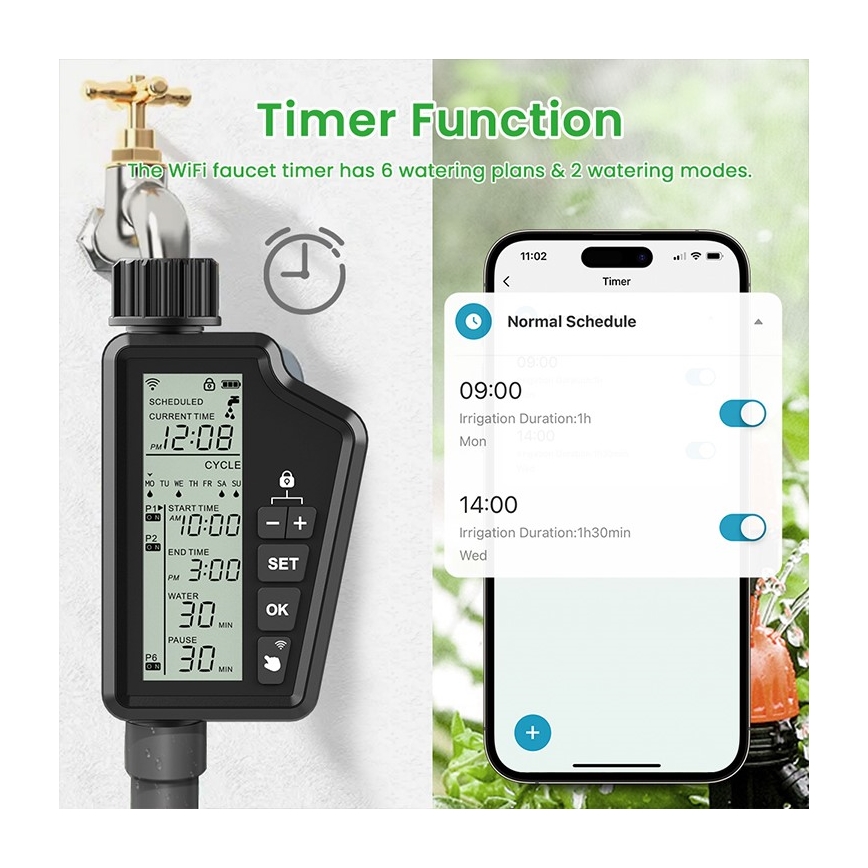 Immax NEO 07556L - Kastmisventiil 4xAA IP65 Wi-Fi Tuya
