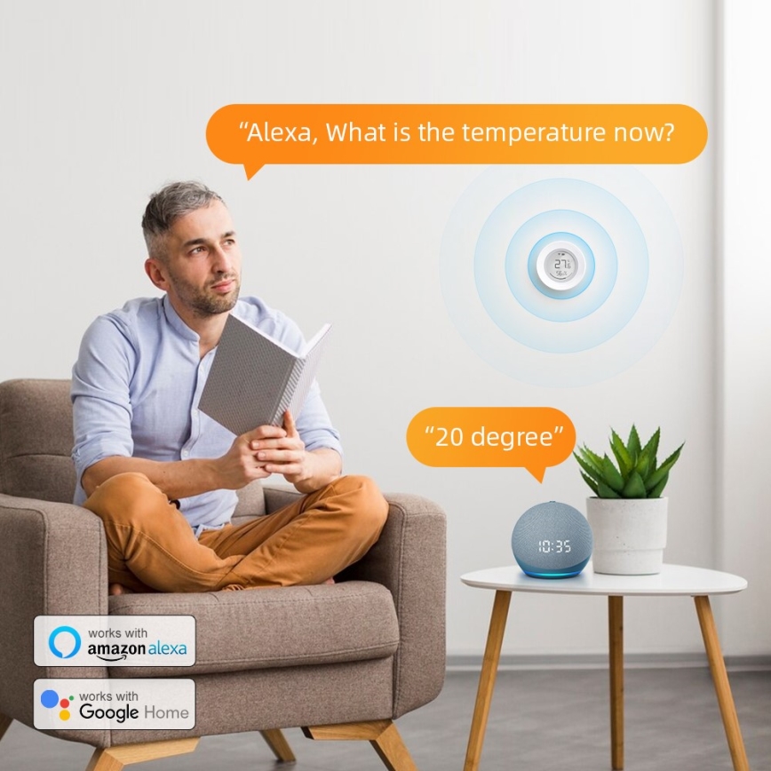 Immax NEO 07557L - Nutikas temperatuuri- ja niiskusandur 1xCR2430 Tuya