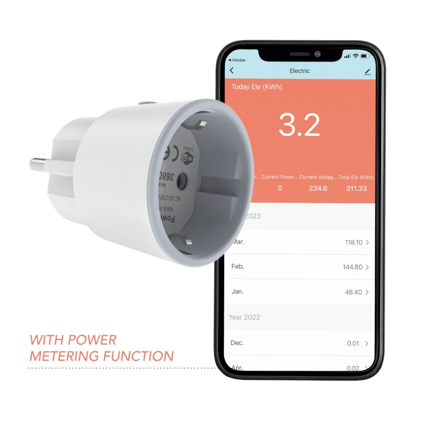 Immax NEO 07737L - Nutikas pistikupesa NEO LITE 3680W/230V/16A Wi-Fi Tuya SCHUKO