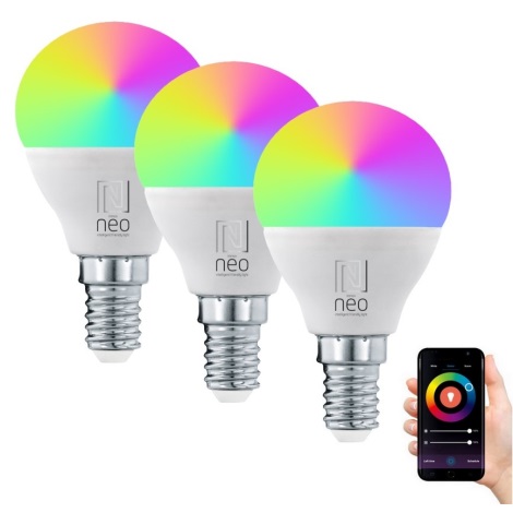 Immax NEO 07745C - KOMPLEKT 3x LED RGB+CCT Hämardatav pirn E14/6W/230V 2700-6500K Wi-Fi Tuya