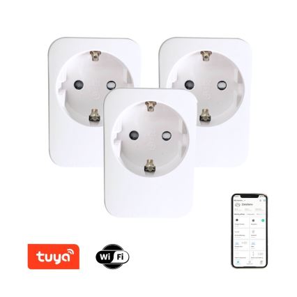 Immax NEO 07761C - KOMPLEKT 3x Nutikas pistikupesa NEO LITE 3680W/230V/16A Wi-Fi Tuya SCHUKO