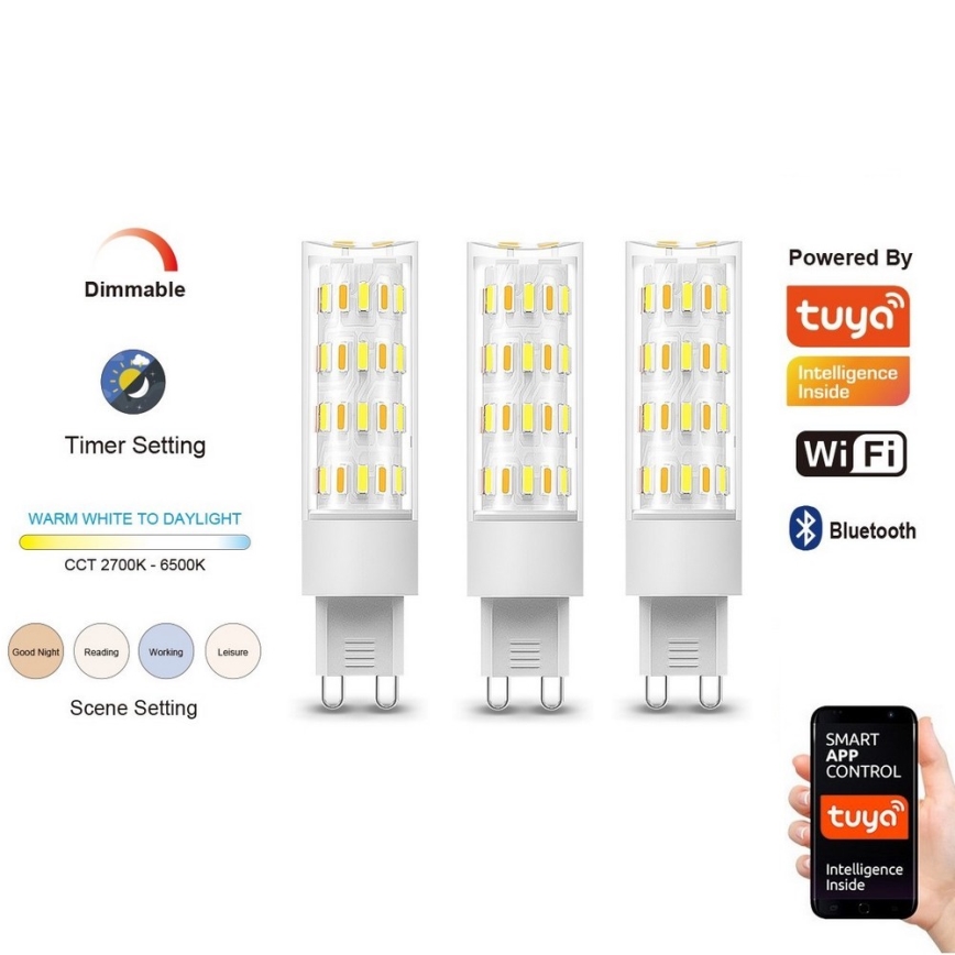 Immax NEO 07763C - KOMPLEKT 3x LED Hämardatav pirn NEO LITE G9/4W/230V 2700-6500K Wi-Fi Tuya