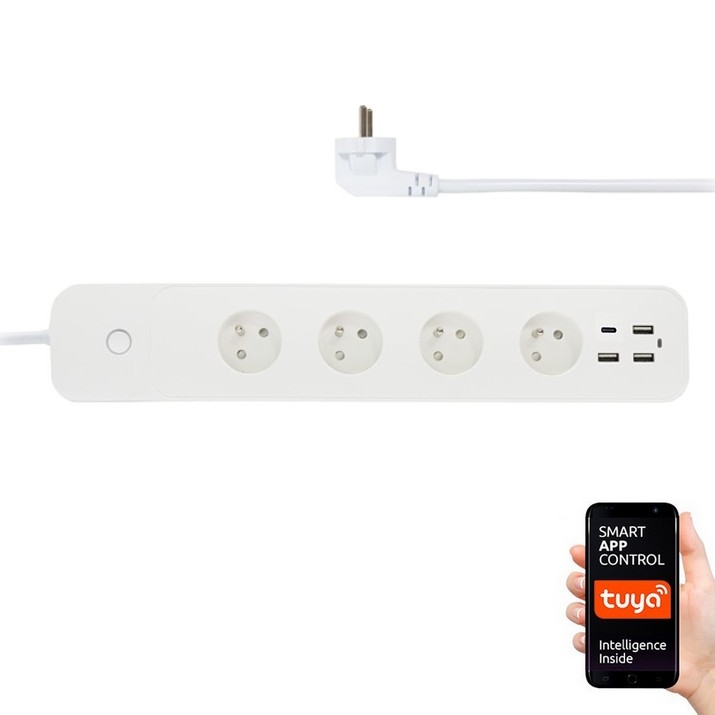 Immax NEO 07771L- Pikendusjuhe NEO LITE Smart 4AC+3xUSB+1xUSB C Wi-Fi Tuya