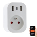 Immax NEO 07772L - Nutikas jaotuspistik 16A/230V + 2xUSB+1xUSB C Wi-Fi Tuya