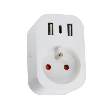 Immax NEO 07772L - Nutikas jaotuspistik 16A/230V + 2xUSB+1xUSB C Wi-Fi Tuya