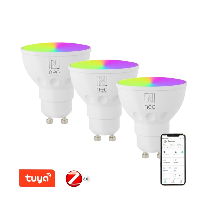 Immax NEO 07777C - KOMPLEKT 3x LED RGB+CCT Hämardatav pirn GU10/4,8W/230V Tuya