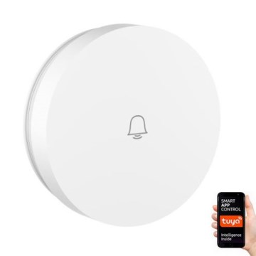 Immax NEO 07780L - Juhtmevaba uksekella asendusnupp IP55 Wi-Fi Tuya valge