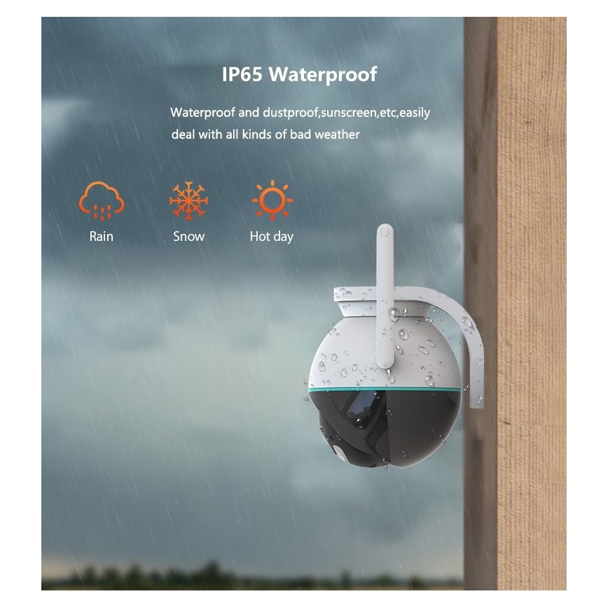 Immax NEO 07782L - Nutikas välikaamera anduriga BALL 355° P/T 4MP IP65 Wi-Fi Tuya