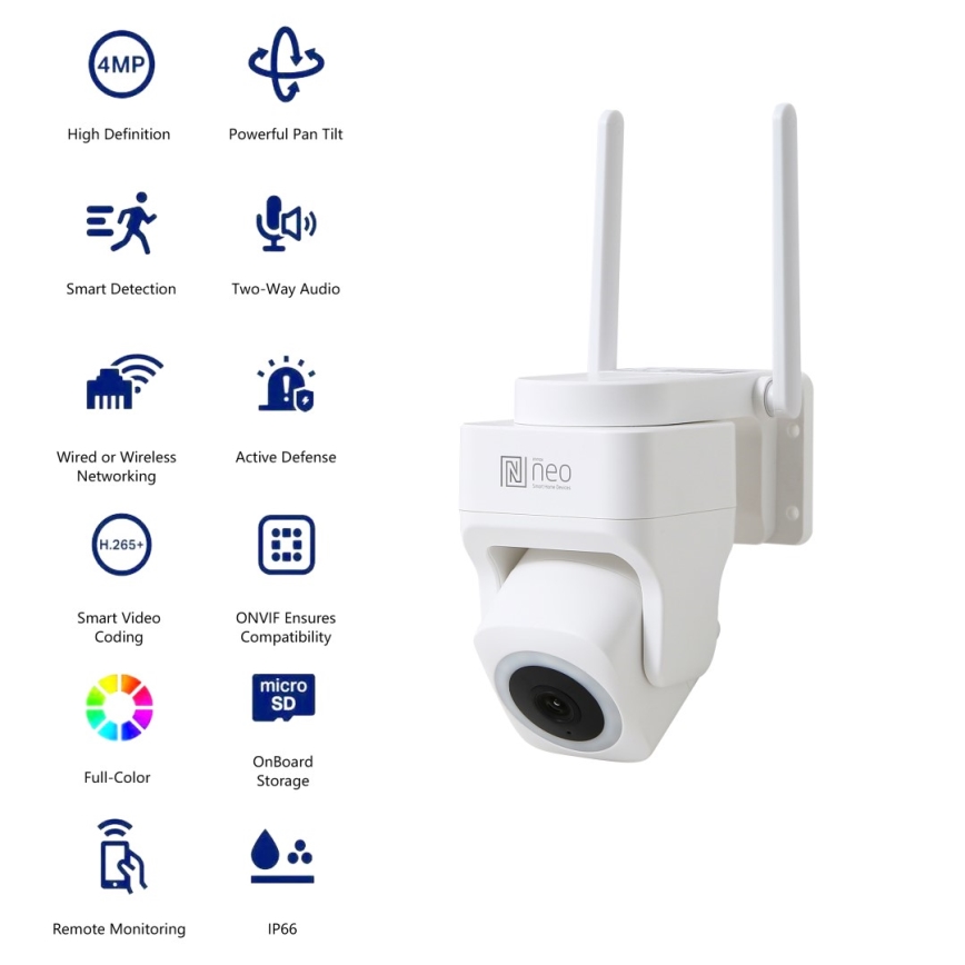Immax NEO 07793L - Nutikas välikaamera anduriga CUBE 4MP 5V IP65 Wi-Fi Tuya