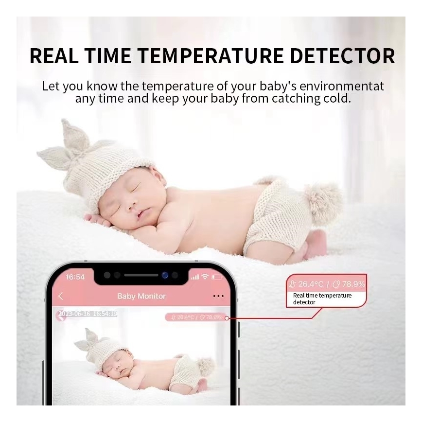Immax NEO 07797L - Nutikas laetav beebimonitor 5V Wi-Fi Tuya sinine