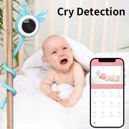 Immax NEO 07797L - Nutikas laetav beebimonitor 5V Wi-Fi Tuya sinine