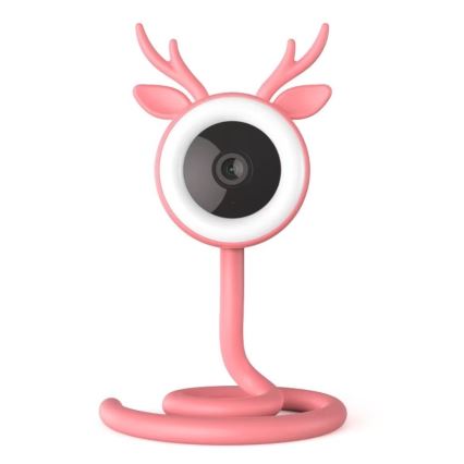 Immax NEO 07798L - Nutikas laetav beebimonitor 5V Wi-Fi Tuya roosa