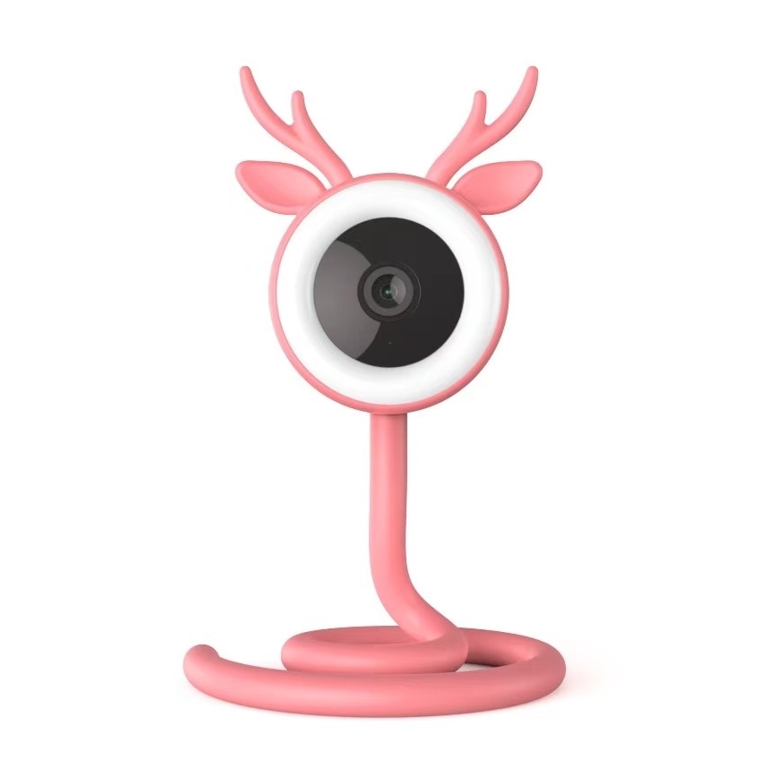 Immax NEO 07798L - Nutikas laetav beebimonitor 5V Wi-Fi Tuya roosa