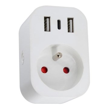 Immax NEO 07799L - Nutikas mitmepesaline pistikupesa 16A/230V + 2×USB + 1×USB‑C, Wi‑Fi (Tuya)