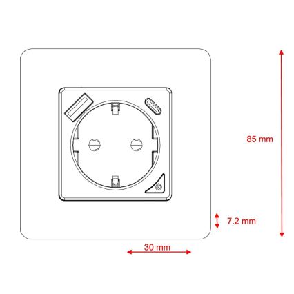 Immax NEO 07801L - Nutikas pistikupesa 16A/230V + 1xUSB-A+1xUSB C Tuya SCHUKO