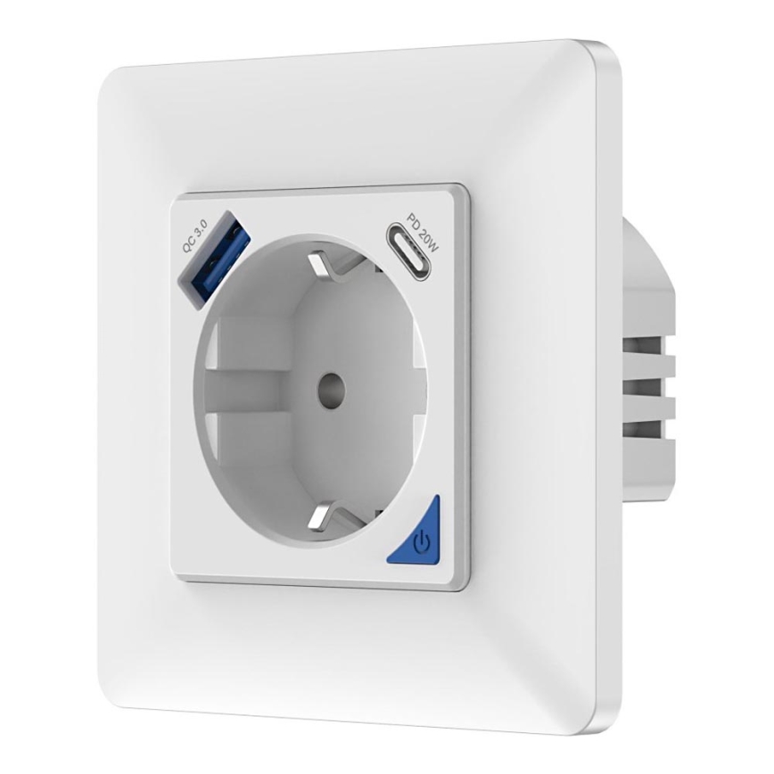 Immax NEO 07801L - Nutikas pistikupesa 16A/230V + 1xUSB-A+1xUSB C Tuya SCHUKO