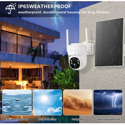 Immax NEO 07804L - Nutikas välistingimustes kasutatav päikeseenergia kaamera anduriga 9000 mAh Wi-Fi Tuya IP65