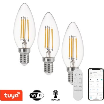 Immax NEO 07807CDO - Komplekt 3x hämardatavat LED CCT pirni E14/4W/230V Wi-Fi + kaugjuhtimispult