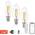 Immax NEO 07807CDO - Komplekt 3x LED CCT hämardatav pirn E14/4W/230V Tuya Wi-Fi + kaugjuhtimispult