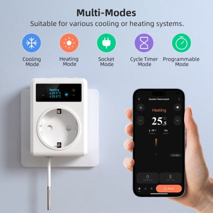 Immax NEO 07811L - nutipistikupesa termomeetriga F 3680W Wi-Fi