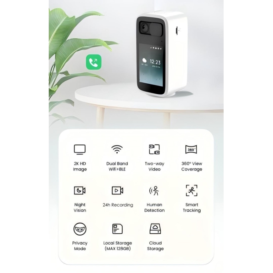 Immax NEO 07814L - Nutikas siseruumikaamera 4 MP anduriga, 5 V toite ja Wi‑Fi‑ühendusega