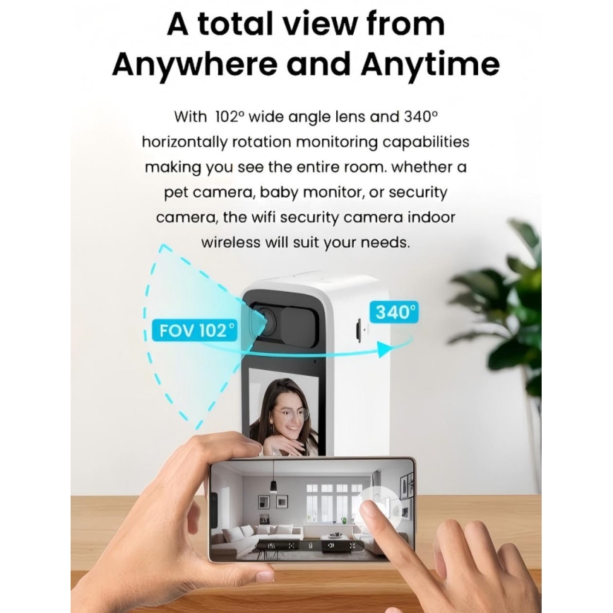 Immax NEO 07814L - Nutikas siseruumikaamera 4 MP anduriga, 5 V toite ja Wi‑Fi‑ühendusega