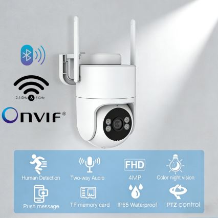 Immax NEO 07819L - Nutikas väliskaamera 4 MP anduriga, 5V, IP65, Wi-FI