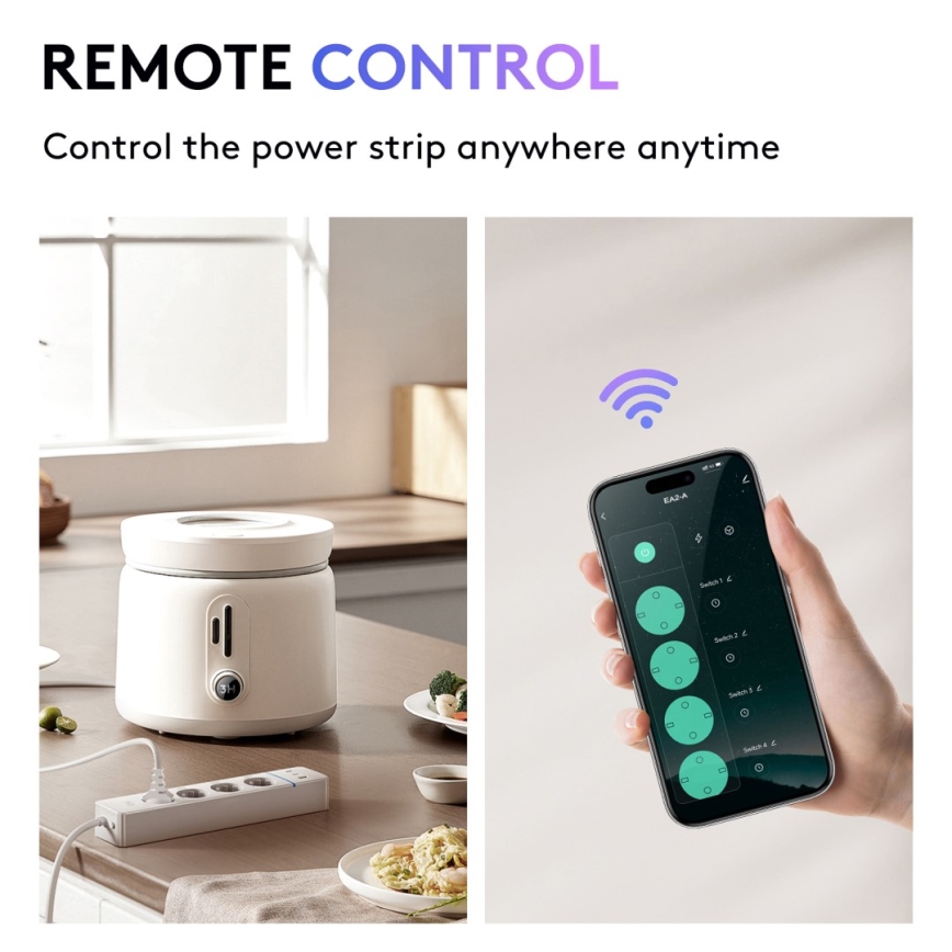 Immax NEO 07821L - Pikendusjuhe NEO LITE Smart 4AC+1xUSB+2xUSB-C Wi-Fi