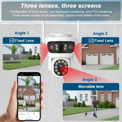 Immax NEO 07823L - Nutikas välikaamera koos anduriga 2MP+2MP+2MP 5V Wi-Fi