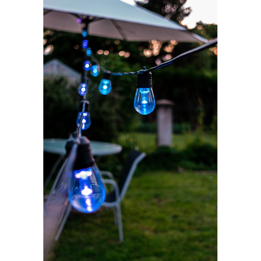 LED RGB+CCT Hämardatav väli valguskett GARLAND 15xLED/1W/230V 15m Wi-Fi Tuya IP65 + kaugjuhtimispult