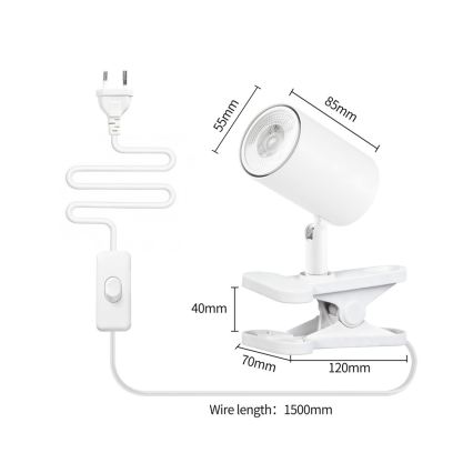Immax NEO 08292L - Klambriga lamp PUNTO 1xGU10/9W/230V valge