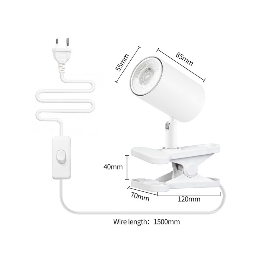 Immax NEO 08292L - Klambriga lamp PUNTO 1xGU10/9W/230V valge