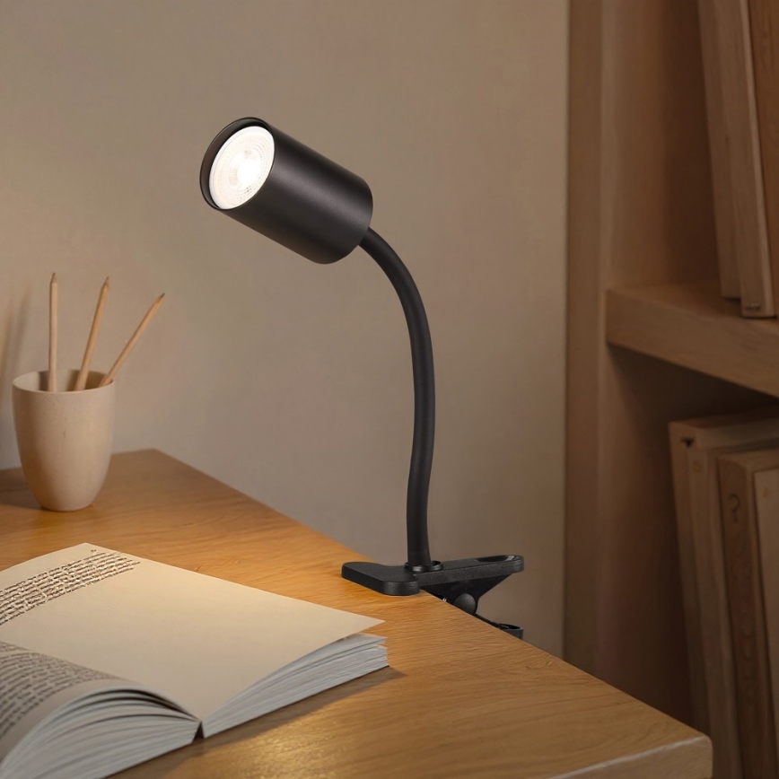 Immax NEO 08293L - painduv klambriga lamp PUNTO 1xGU10/9W/230V must