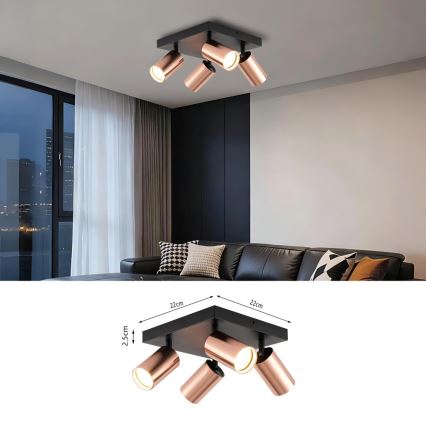 Immax NEO 08304L - PUNTO spottvalgusti 4xGU10/9W/230V roosakuldne