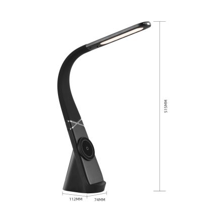 Immax NEO 09110L - hämardatav LED-laualamp traadita laadimisega MAGIC LED/5W/230V, must