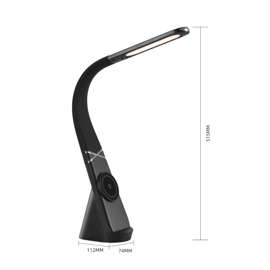 Immax NEO 09110L - hämardatav LED-laualamp traadita laadimisega MAGIC LED/5W/230V, must