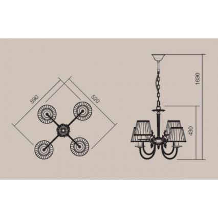 Incanti 02-657 - Lühter ILARIA 4xE14/28W/230V