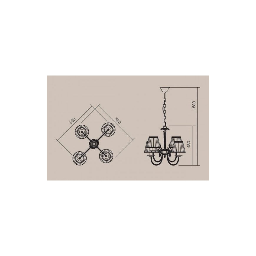 Incanti 02-657 - Lühter ILARIA 4xE14/28W/230V